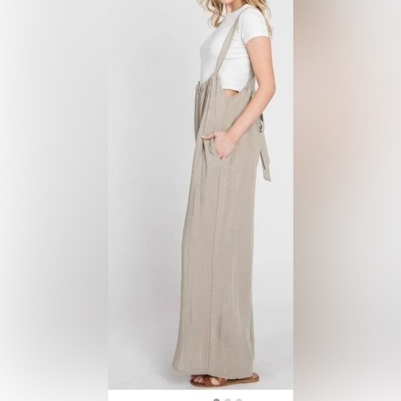 HYFVE Pants - Hyfve OLIVE green overall like suspender flare leg pants small nwt